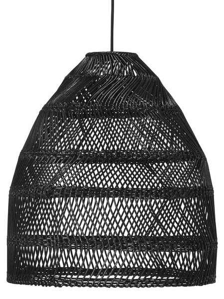 PR Home viseća lampa Maja, ratan, crna, Ø 45 cm
