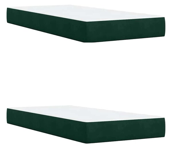 Krevet s oprugama i madracem tamnozeleni 200x200 cm baršunasti - Zelena / 200 x 200 cm