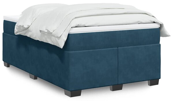 Box spring krevet s madracem tamnoplavi 120 x 200 cm baršunasti - Plava / 120 x 200 cm