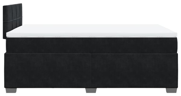 Box spring krevet s madracem crni 120 x 200 cm baršunasti - Crna / 120 x 200 cm