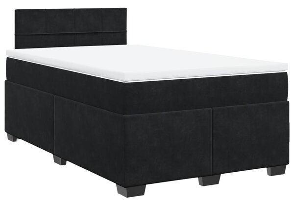 Box spring krevet s madracem crni 120 x 200 cm baršunasti - Crna / 120 x 200 cm