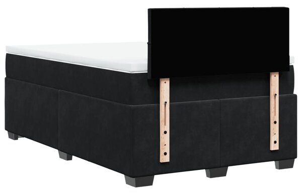 Box spring krevet s madracem crni 120 x 200 cm baršunasti - Crna / 120 x 200 cm