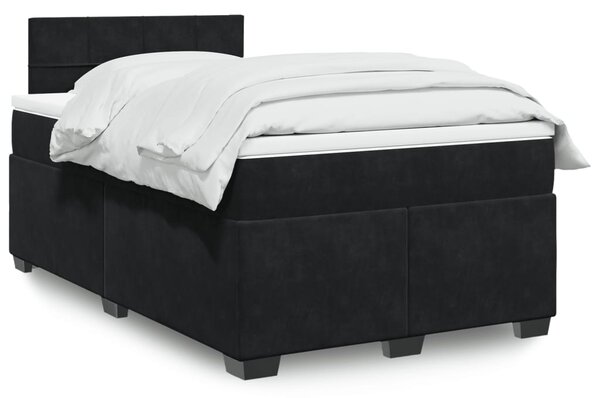 Box spring krevet s madracem crni 120 x 200 cm baršunasti - Crna / 120 x 200 cm