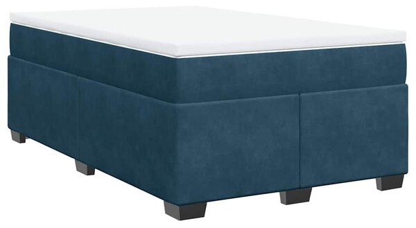 Box spring krevet s madracem tamnoplavi 120 x 200 cm baršunasti - Plava / 120 x 200 cm