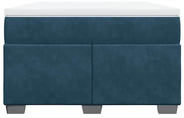 Box spring krevet s madracem tamnoplavi 120 x 200 cm baršunasti - Plava / 120 x 200 cm