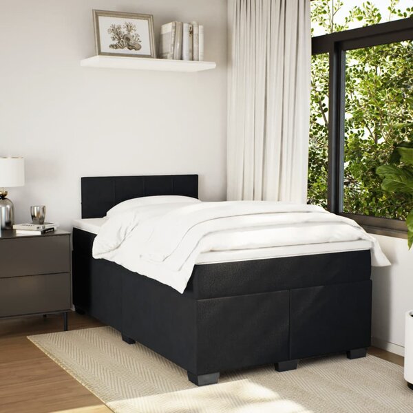 Box spring krevet s madracem crni 120 x 200 cm baršunasti - Crna / 120 x 200 cm