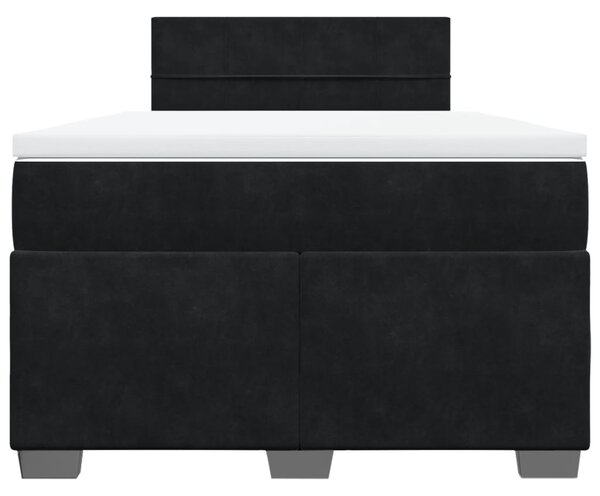 Box spring krevet s madracem crni 120 x 200 cm baršunasti - Crna / 120 x 200 cm