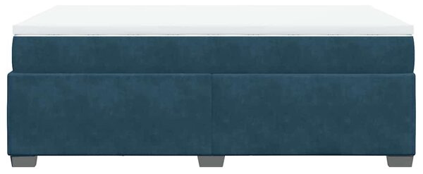 Box spring krevet s madracem tamnoplavi 120 x 200 cm baršunasti - Plava / 120 x 200 cm