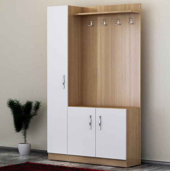 Zondo.hr Set za predsoblje Neturella (bijela + teak). Akcija -30%. 1102378