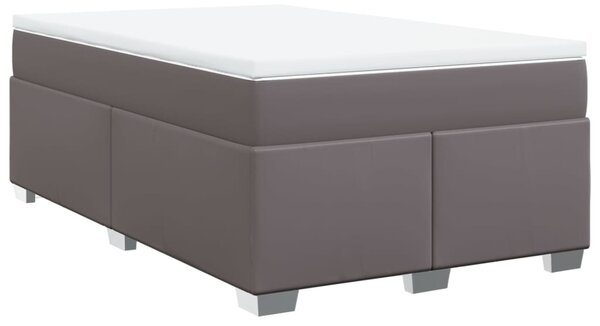 Krevet s oprugama i madracem sivi 120x200 cm od umjetne kože - Siva / 120 x 200 cm