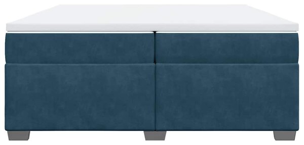 Krevet s oprugama i madracem tamnoplavi 200x200 cm baršunasti - Plava / 200 x 200 cm