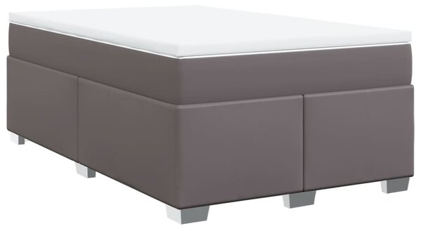 Krevet s oprugama i madracem sivi 120x200 cm od umjetne kože - Siva / 120 x 200 cm