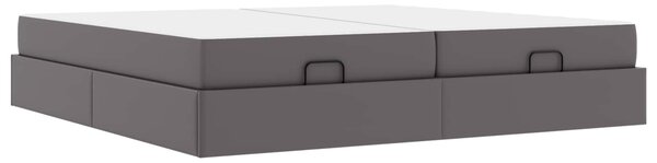 Okvir kreveta s madracem s madracem 2 pcs Siva PVC - Siva / 200 x 200 cm