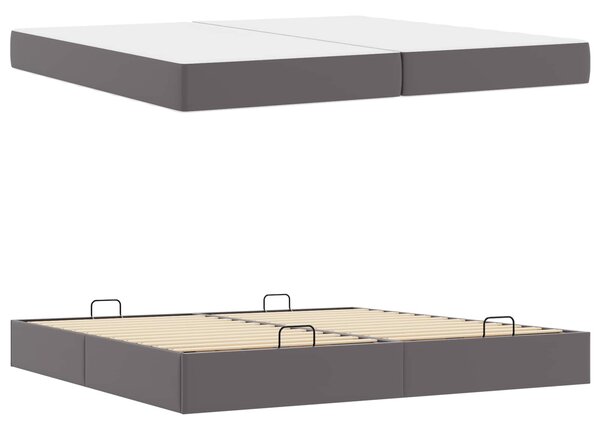 Okvir kreveta s madracem s madracem 2 pcs Siva PVC - Siva / 200 x 200 cm