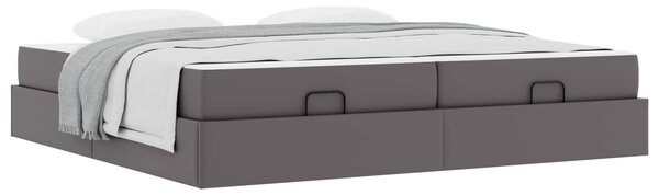 Okvir kreveta s madracem s madracem 2 pcs Siva PVC - Siva / 200 x 200 cm