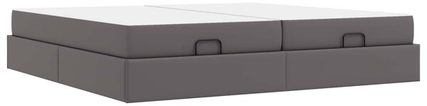 Okvir kreveta s madracem s madracem 2 pcs Siva PVC - Siva / 200 x 200 cm