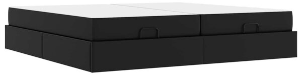 Okvir kreveta s madracem s madracem 2 pcs Crna PVC - Crna / 200 x 200 cm