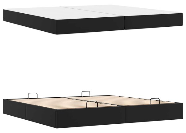 Okvir kreveta s madracem s madracem 2 pcs Crna PVC - Crna / 200 x 200 cm