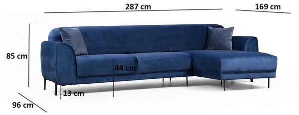 Atelier Del Sofa Kutna garnitura, IMAGE, desna, mornarsko plava, Image Corner Right ( L3-Chl ) - Navy Blue