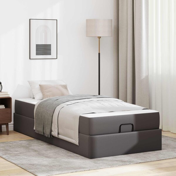 Okvir kreveta s madracem Ostalo 2 pcs Siva PVC - Siva / 90 x 190 cm