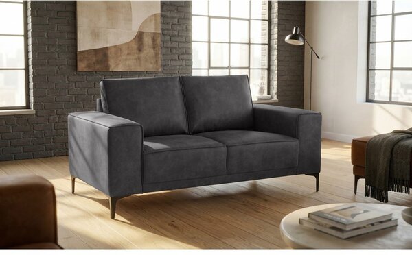 Antracitno siva sofa od imitacije kože 164 cm Copenhagen – Scandic