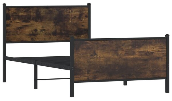 Metalni okvir kreveta bez madraca boja hrasta 100x200 cm - Smeđa / 100 x 200 cm