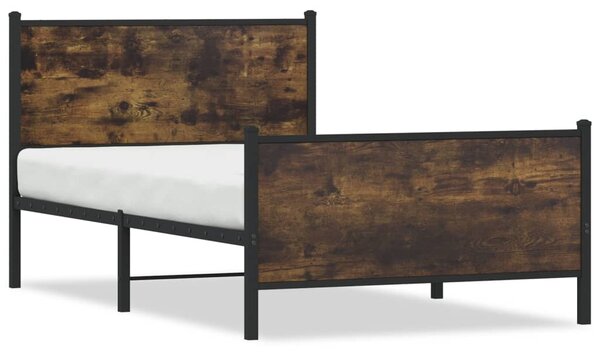 Metalni okvir kreveta bez madraca boja hrasta 100x200 cm - Smeđa / 100 x 200 cm