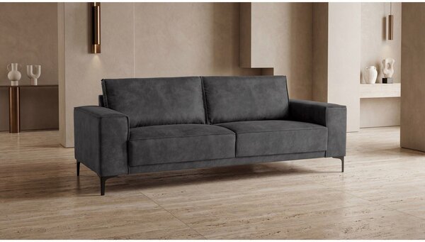 Antracitno siva sofa od imitacije kože 224 cm Copenhagen – Scandic
