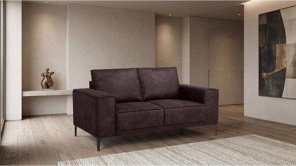 Smeđa sofa od imitacije kože 164 cm Copenhagen – Scandic
