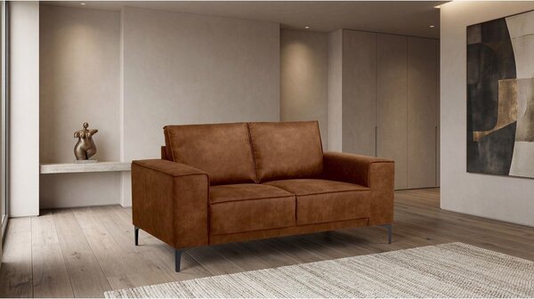 Konjak smeđa sofa od imitacije kože 164 cm Copenhagen – Scandic