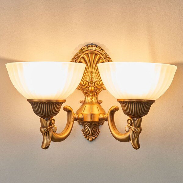 ORION Rocca zidna svjetiljka u bronci, 2 lampe, prigušiva, Bronca / stari mesing, Dnevni boravak/blagovaonica, Metal