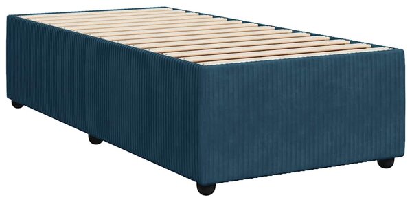 Box spring krevet s madracem tamnoplavi 90x200 cm baršunasti - Plava / 90 x 200 cm
