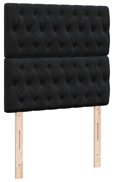 Box spring krevet s madracem crni 100x200 cm baršunasti - Crna / 100 x 200 cm