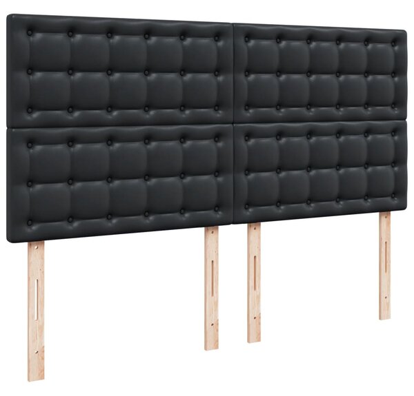 Krevet s oprugama i madracem crni 200x200 cm od umjetne kože - Crna / 200 x 200 cm