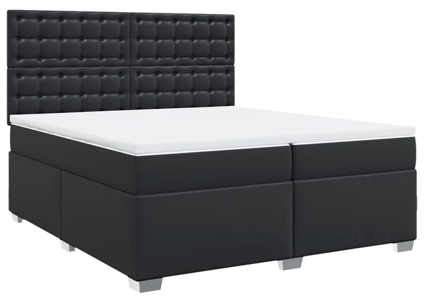 Krevet s oprugama i madracem crni 200x200 cm od umjetne kože - Crna / 200 x 200 cm