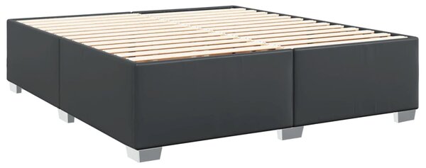 Krevet s oprugama i madracem crni 200x200 cm od umjetne kože - Crna / 200 x 200 cm