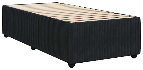 Box spring krevet s madracem crni 100x200 cm baršunasti - Crna / 100 x 200 cm