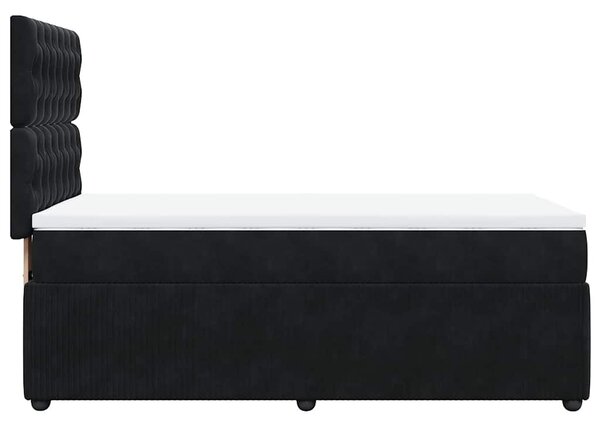Box spring krevet s madracem crni 100x200 cm baršunasti - Crna / 100 x 200 cm