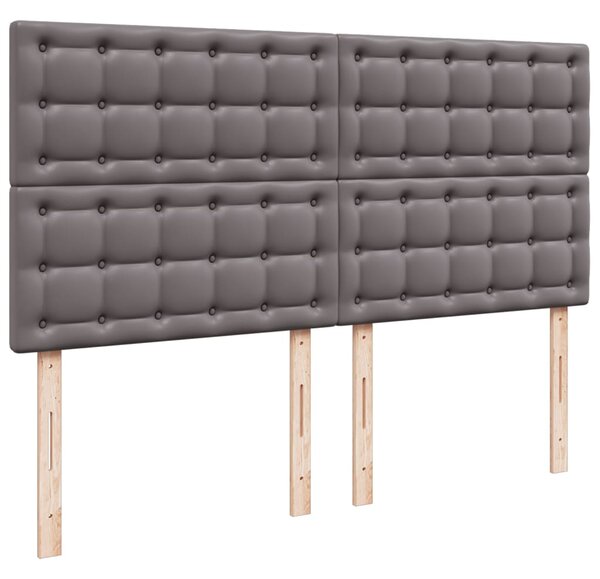 Krevet s oprugama i madracem sivi 180 x 200 cm od umjetne kože - Siva / 180 x 200 cm