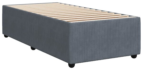 Box spring krevet s madracem tamnosivi 90x190 cm baršunasti - Siva / 90 x 190 cm