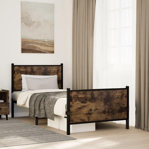Metalni okvir kreveta bez madraca boja hrasta 75x190 cm - Smeđa / 75 x 190 cm