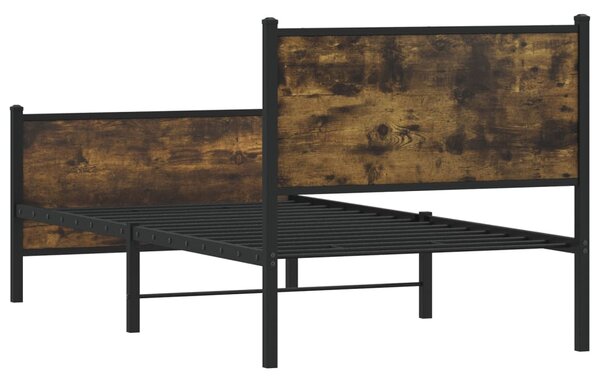 Metalni okvir kreveta bez madraca boja hrasta 75x190 cm - Smeđa / 75 x 190 cm