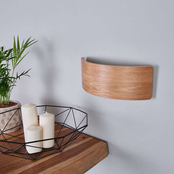 Lindby LED zidna svjetiljka Rafailia, širina 33cm, drvo, 3.000K, Drvo, Dnevni boravak/blagovaonica, Drvo