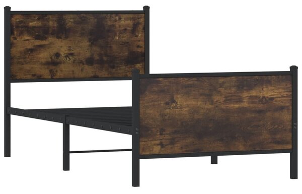 Metalni okvir kreveta bez madraca boja hrasta 75x190 cm - Smeđa / 75 x 190 cm