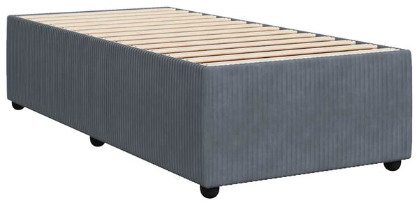 Box spring krevet s madracem tamnosivi 90x200 cm baršunasti - Siva / 90 x 200 cm