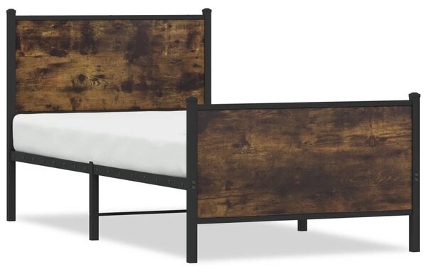 Metalni okvir kreveta bez madraca boja hrasta 75x190 cm - Smeđa / 75 x 190 cm