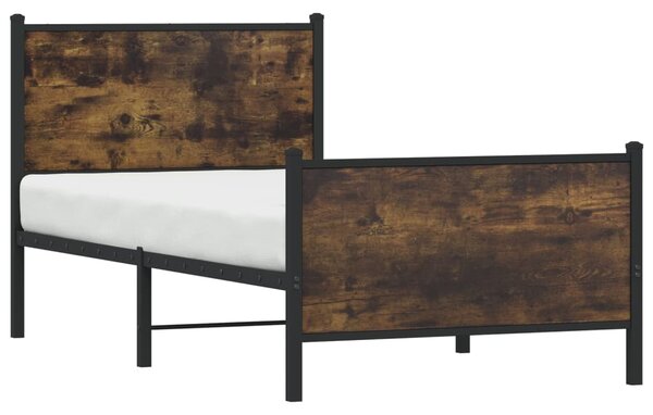 Metalni okvir kreveta bez madraca boja hrasta 75x190 cm - Smeđa / 75 x 190 cm