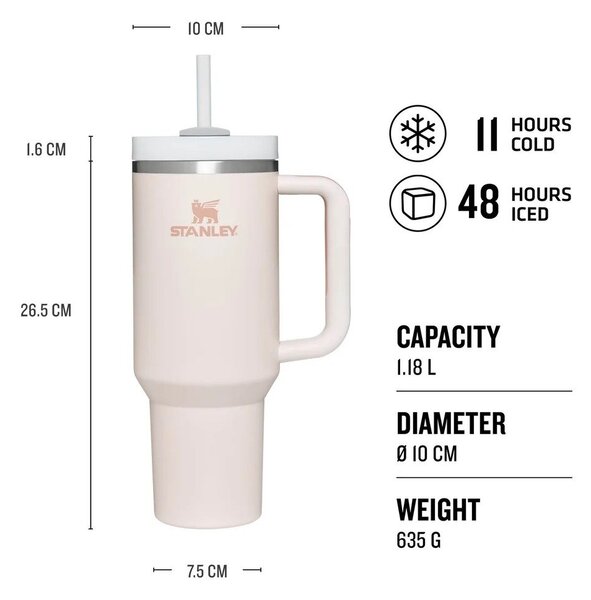 Plava termosica od nehrđajućeg čelika sa slamkom 1,18 l Quencher H2.O FlowState™ Tumbler Blue Sky – Stanley
