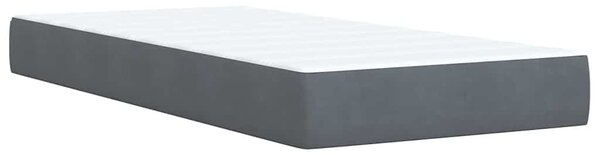 Box spring krevet s madracem tamnosivi 90x190 cm baršunasti - Siva / 90 x 190 cm