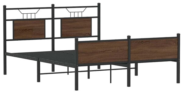 Okvir kreveta bez madraca smeđi hrast 140x190 cm izrađeno drvo - Smeđa / 140 x 190 cm